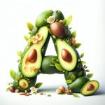 Beautiful letter "A" in form of avocados