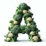 Beautiful letter A in form of Broccoli
