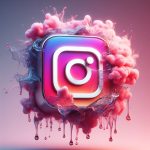 New Instagram logo with water، smoke and pink color