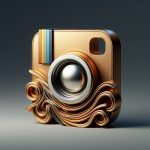 instagram logo 3D gold