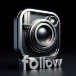 instagram logo silver