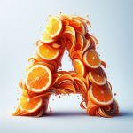 Beautiful letter A in form of orange