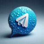 3d Telegram logo made with water