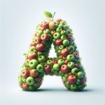Beautiful letter A in form of apple