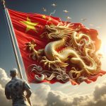 Chinese flag with dragon design