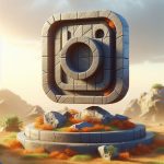 Concept Instagram 3d Logo with stone
