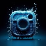 Instagram logo made with water