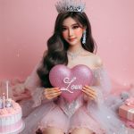 beautiful and well-shaped girl dressed in a princess costume