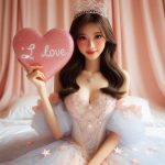 beautiful and well-shaped girl dressed in a princess costume