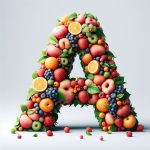 Beautiful letter A in form of Fruit